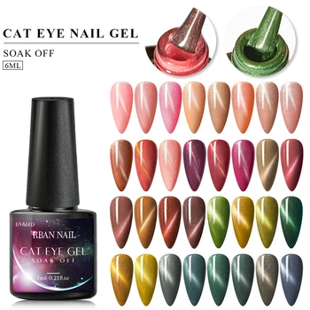 

RBAN NAIL 6ML Colorful Cat Eye Gel Nail Polish Soak Off Nail Gel Polish Long Lasting Cat Eye UV Gel Varnish Manicure Nail Salon