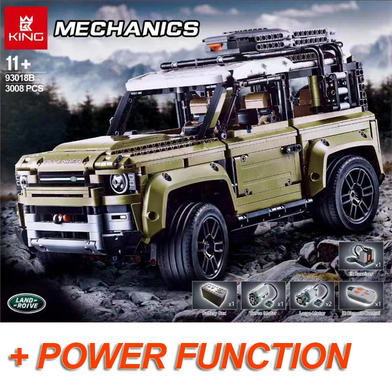 Technic автомобильные игрушки, совместимые 42110 Land Rover Defender с двигателем в сборе, модель автомобиля, строительные блоки, кирпичи, детские рождественские игрушки