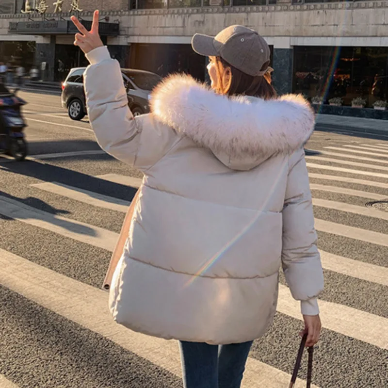 Зимняя женская теплая куртка, стиль, модное утолщенное хлопковое элегантное пальто с капюшоном, Повседневная Свободная Женская верхняя одежда большого размера