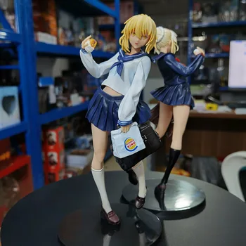 

Anime 1/12 Scale Painted Figure Fate Grand Order School Uniform Ver. Hamburger Altria Pendragon Saber Action PVC Figure Toy