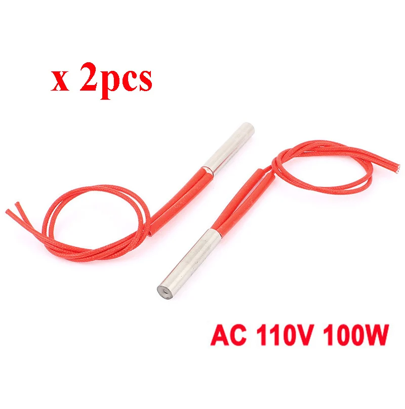 싱글 엔드 몰드 카트리지 히터 튜브 가열 요소, AC 110V, 100W, 8x40mm..