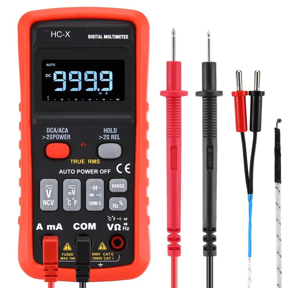 HC X Цифровой мультиметр Авто Диапазон истинный RMS рабочий цикл ncv диод тестер