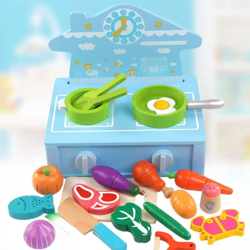 

[Cloud Commercial Union] Model Cartoon Modeling Kitchen Stove Cooking Magnetic Cutting Children Home Educational Toy