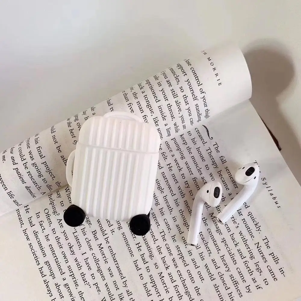 Чехол для AirPods, милый простой мини-бокс, Мультяшные аксессуары, защитный силиконовый чехол, Роскошный чехол для Air pods 2, чехол для наушников, funda - Цвет: white