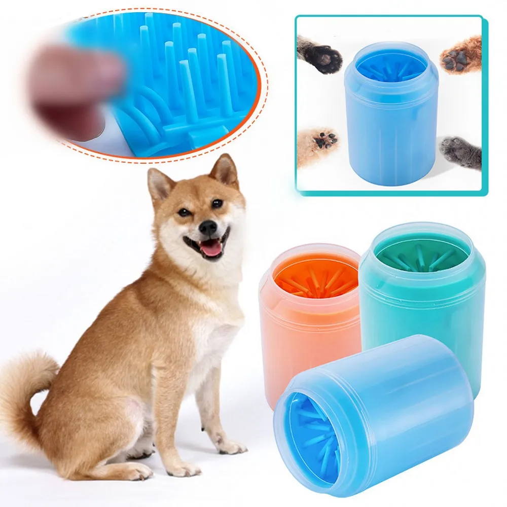 

2020 New Dog Paw Cleaner Combs Pet Foot Washer Cup Paw Clean Brush Quickly Wash Dirty Cat Foot Cleaning Bucket Cup Soft Silicone