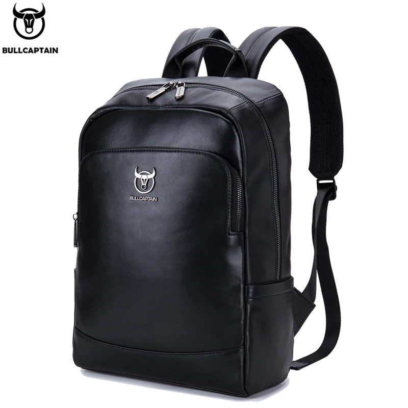 BULLCAPTAIN leather multi function men's computer backpack fashion