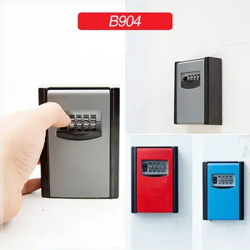 

Key Lock Box Wall Mounted Aluminum Alloy Key Safe Box Weatherproof 4 Digit Combination Keys Storage Lock Boxes Indoor Outdoor