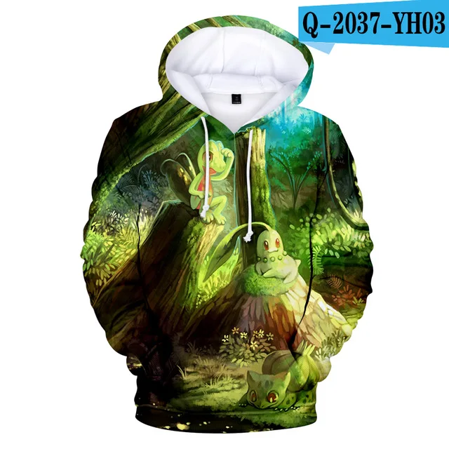 3dtz-307 Детские толстовки с капюшоном для детей от 2 до 13 лет толстовка с капюшоном с 3D-принтом «Покемон го» Пикачу куртка с длинными рукавами для мальчиков и девочек детская одежда - Цвет: 3dtz-307