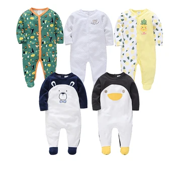 

Honeyzone Infantil Menina Christmas Pyjama Bebe Garcon Penguin Print Romper Roupas Toddler Boy Overalls Winter Baby Outfit