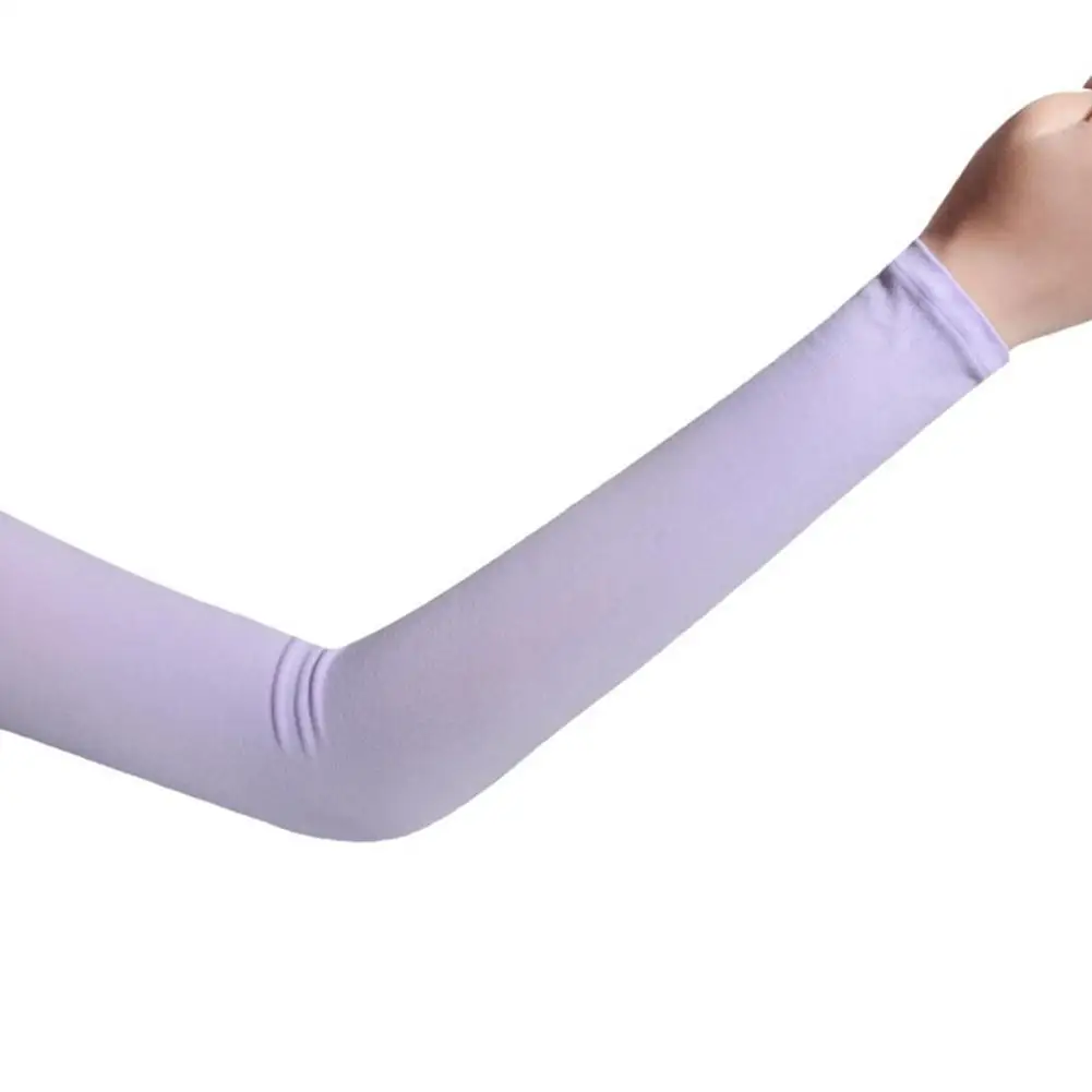 Fingerless purple Kuulee унисекс рукав дышащий шелк светло-голубого цвета охлаждающий солнцезащитный козырек анти-УФ эластичное покрытие угольника высокого качества - Цвет: Fingerless purple