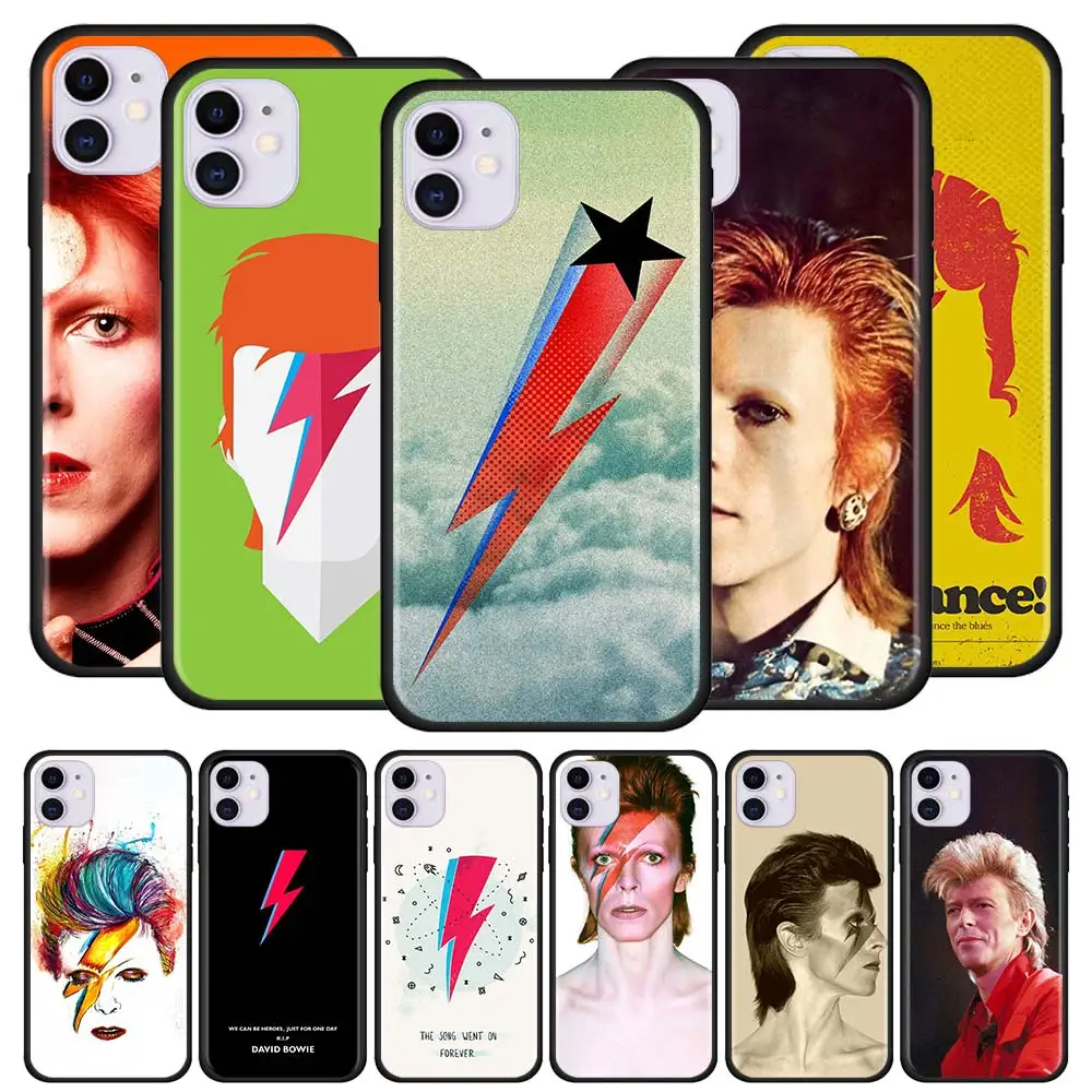 Чехол David Bowie для Apple iphone 11 Pro Max XS X XR 7 8 6 6S Plus 5 5S SE Черный силиконовый чехол телефона
