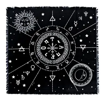 

60*60cm Cotton Tarot Tablecloth 12 Constellations Astrology Oracle Altar Cloth