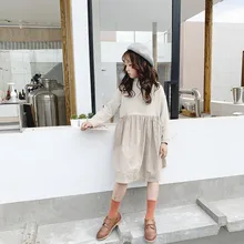 DFXD/платье с длинными рукавами для девочек-подростков; Новинка года; сезон весна; модное хлопковое платье принцессы с высоким воротником в стиле пэчворк; Одежда для девочек 3-12 лет