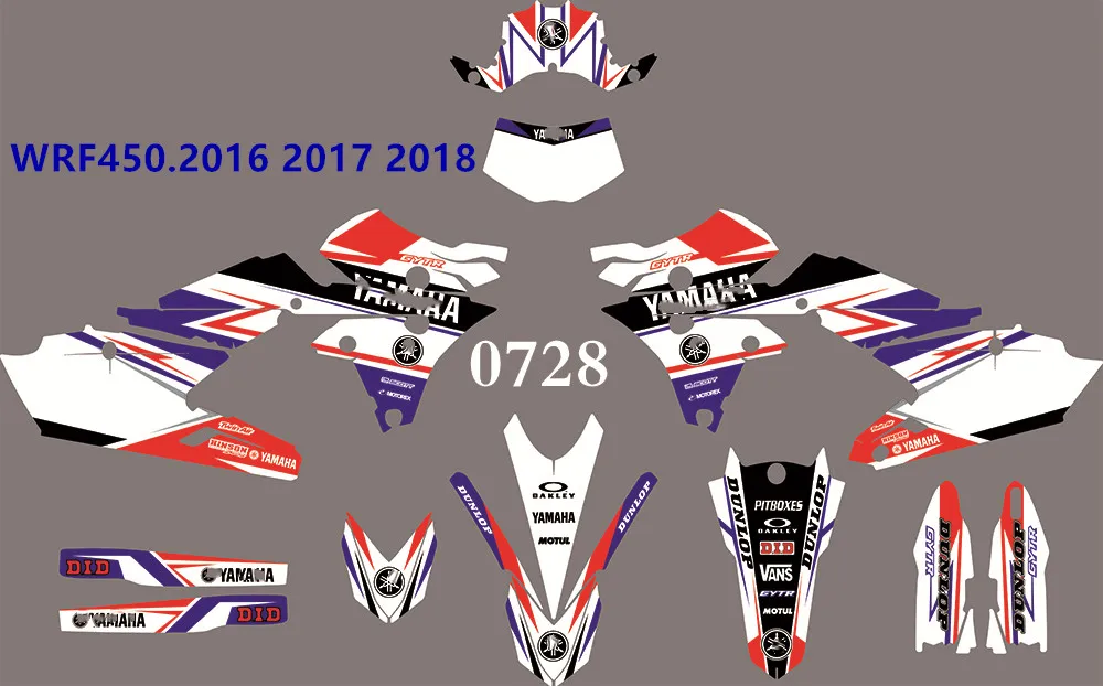 3M наклейки для YAMAHA WRF450 16-18 лет, графика команды на заказ наклейки комплекты наклеек для YAMAHA WRF450 450WRF