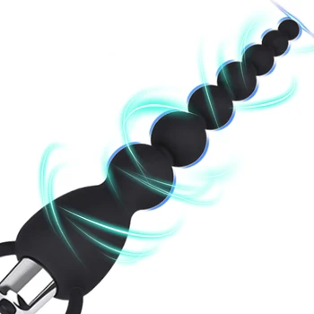 Long Anal Bead Vibrator Butt Plug Prostate Massager Sex Toys for Women Men Masturbation Dildo Vibrator Clitoris Stimulator 4