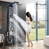 Black LED Light Shower Faucet Bathroom SPA Massage Jet Shower Column System Waterfall Rain Shower Panel Bidet Sprayer Tap 1