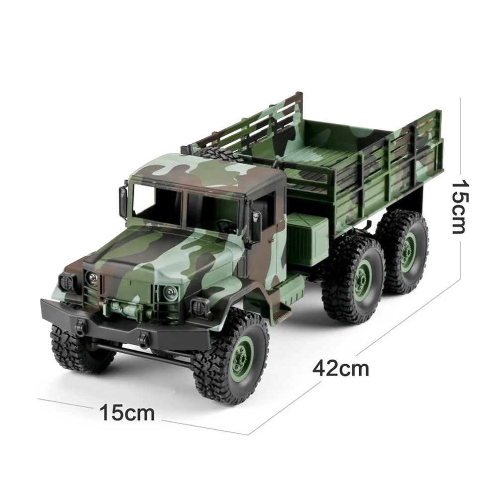 1/16 2.4G 4WD RTR RC Car LED Light Camouflage Militarial Off-road Truck Kids Christmas Gift Toy