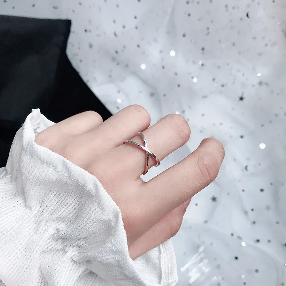 Vintage Cross Rings Simple Double Layer Trendy Opening Circlet Women Wedding Girls Party Jewelry | Украшения и аксессуары