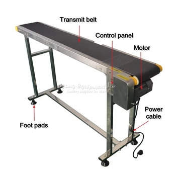 

1000mm Mini Conveyor Belt Machine single Buffles Inkjet Printer Stainless Steel Bottle for Food Drinking Medicine Box Bag Stiker