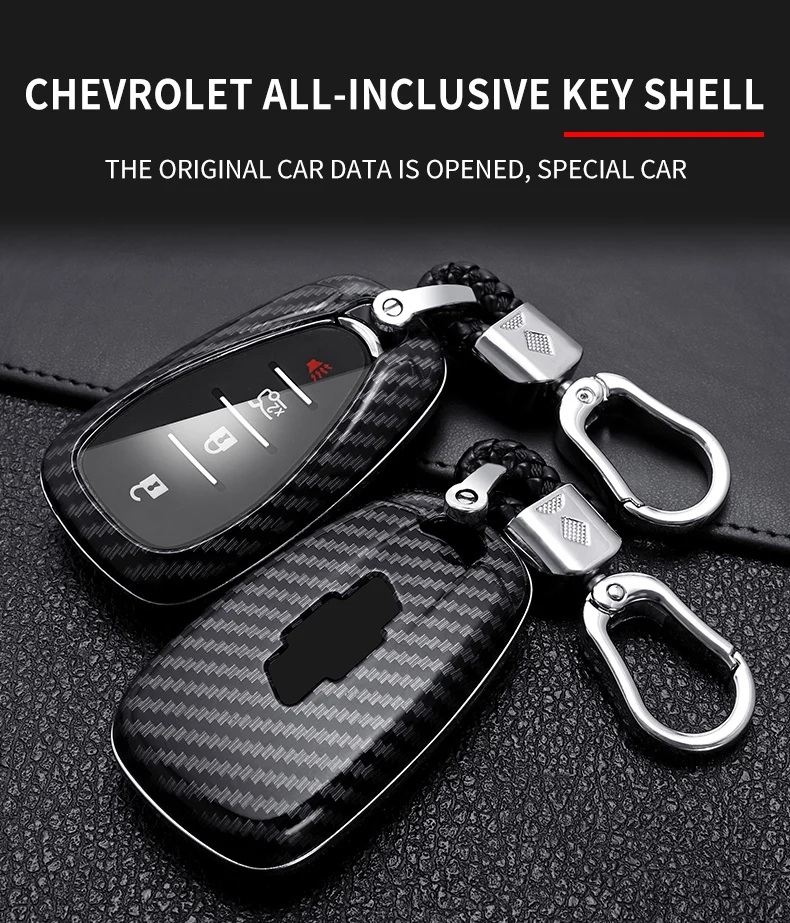 Carbon Fiber Car Smart Key Cover Case Fob For Chevrolet Cruze Spark Camaro Volt Bolt Trax Malibu Sonic Protect Shell Accessories - H6aaf36d2f5ae4de0b7e831173c429a9cV