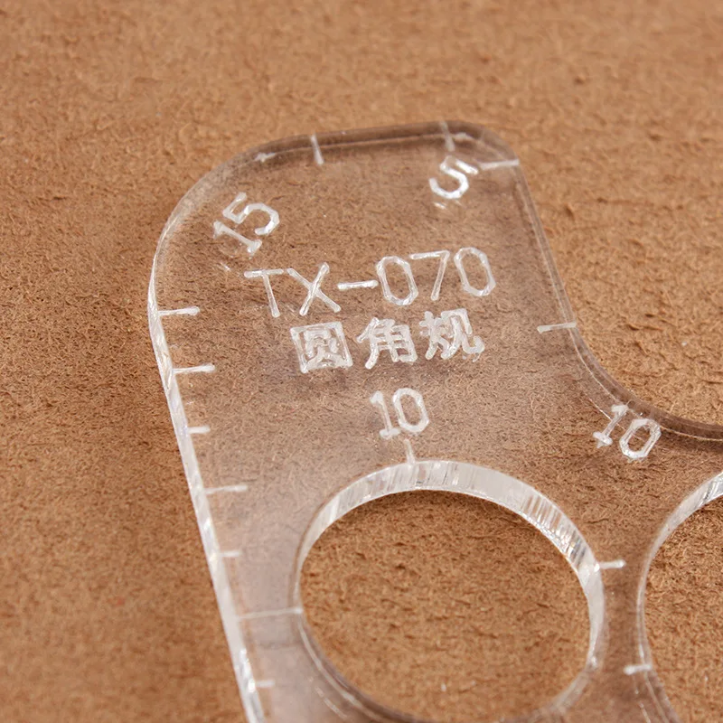 9x9cm Acrylic R Gauge Ruler Regular Circular Angle Rounded Corner Template DIY Leather Drawing Design Pattern Mould Supplies Leather Tools Leather Craft Tool Kit Leather Craft Tools Leather Craft Tool