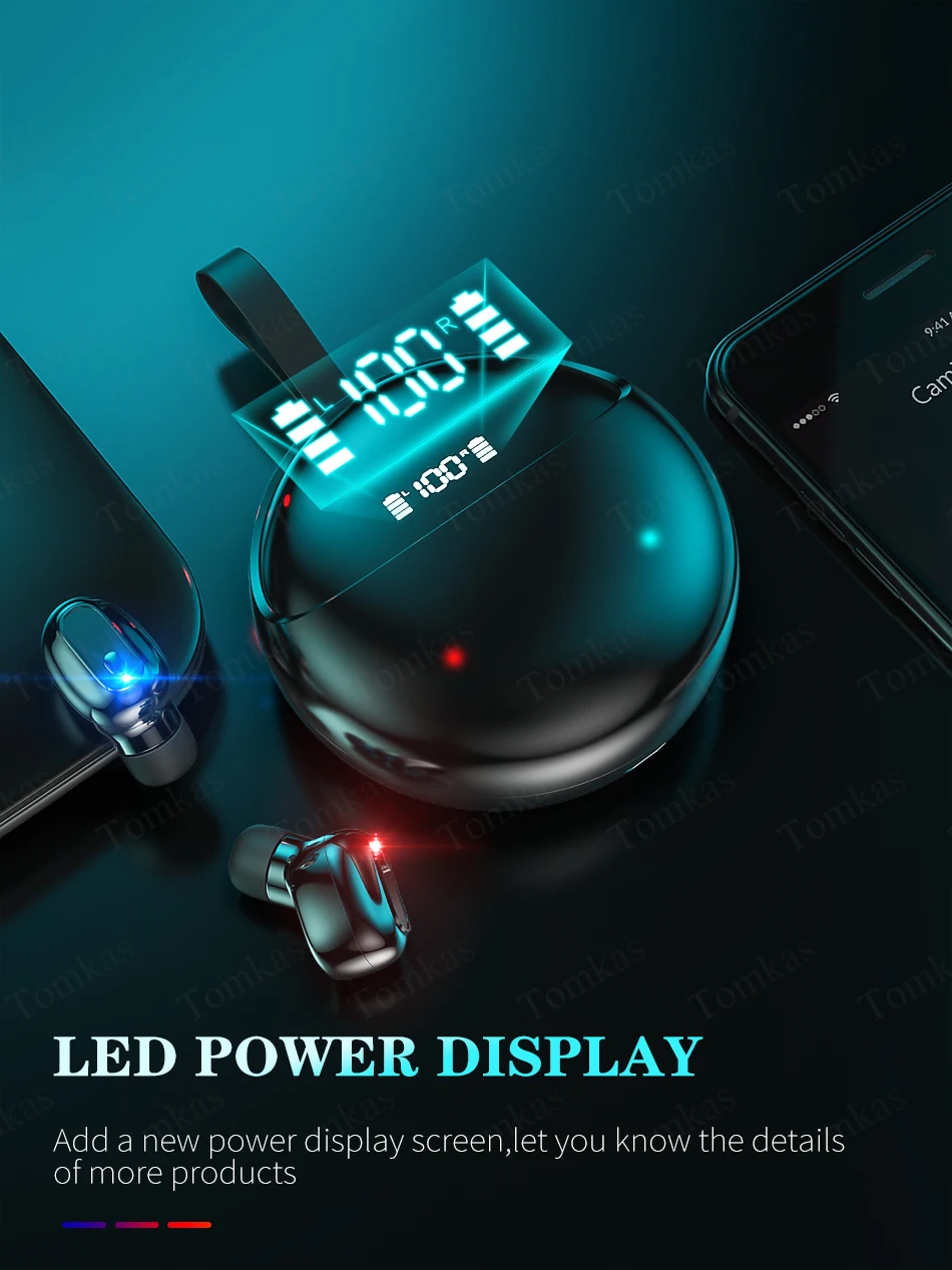 Wireless Bluetooth Headphones TWS Wireless Earphones With Mic 360 Rotation Hifi Stereo Headset Bluetooth 5.0 Earphone For Phone  (6)