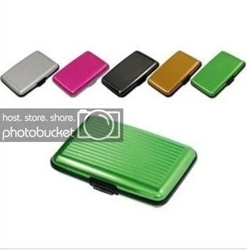 

Unisex Women Men High Quality Solid Color Portable RFID Block Aluminium Holder Security Wallet Bank Card Credit Card Hard Case