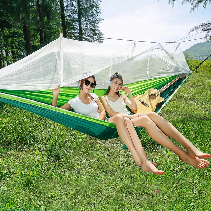 

Portable Mosquito Net Hammock Outdoor Single Double Swing Adult Parachute Cloth Camping Ultra Light Nylon Hammock