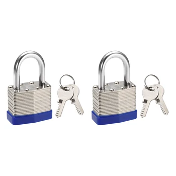 

uxcell 2pcs 1 Inch Shackle Key Different Safety Padlock Steel Lock