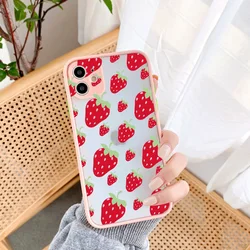 Vibrant Summer Fruit Shockproof Phone Case - Strawberry Design - iPhone 12 Pro (Pink strawberry 1)