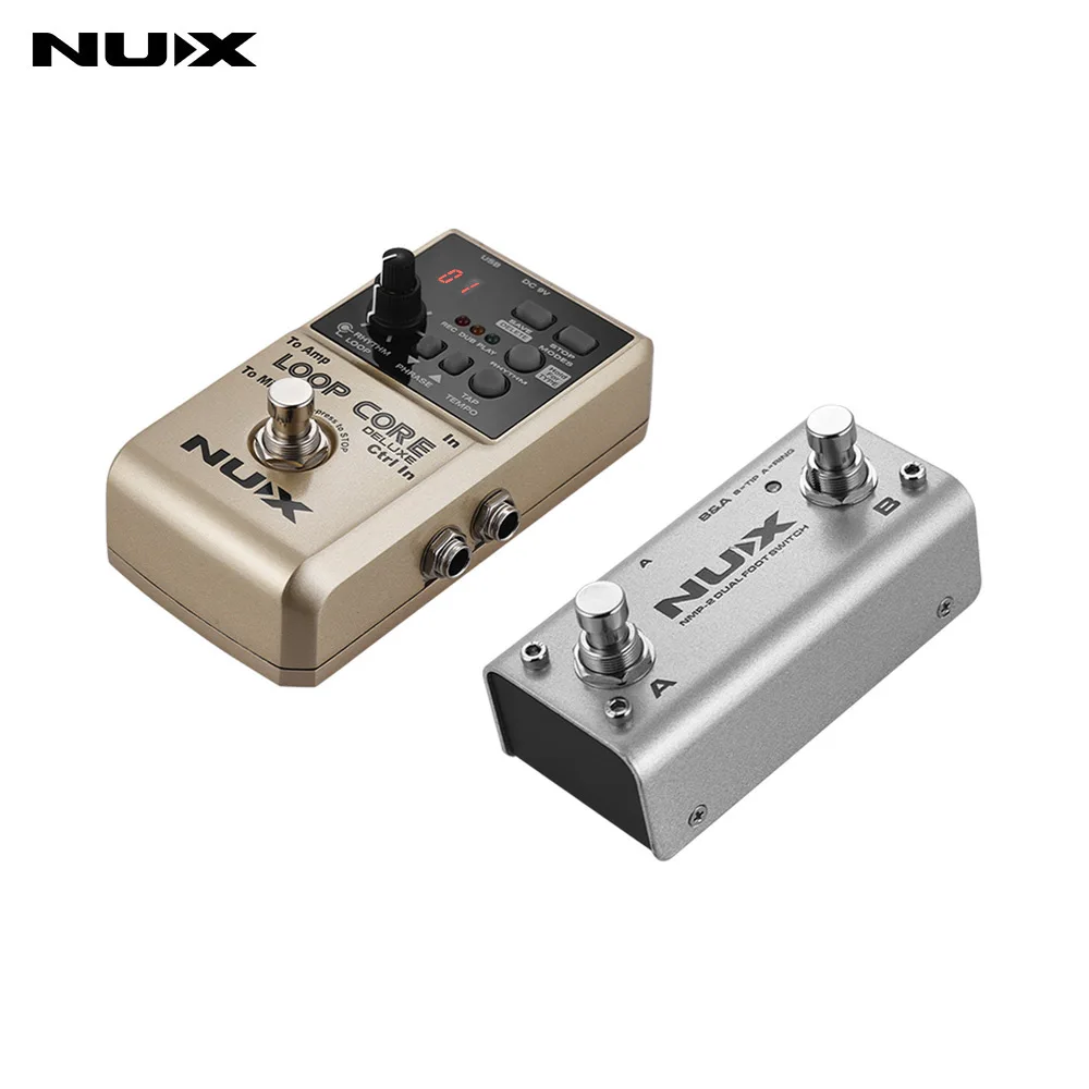 

NUX LOOP CORE DELUXE 24-bit Looper Guitar Pedal with Dual Footswitch Pedal Built-in 40 Drum Rhythms Simulation Functions