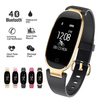 

Fashion Fitness Smart Bracelet Watch Women IP68 Waterproof Bluetooth Heart Rate Monitor Fitness Bracelet Band For Android IOS
