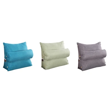 

Stereo Wedge Shape Backrest Pillow Waist Cushion Washable Cotton Linen Sofa Cushions Bed Rest Maternity Lounger Reading Pillow