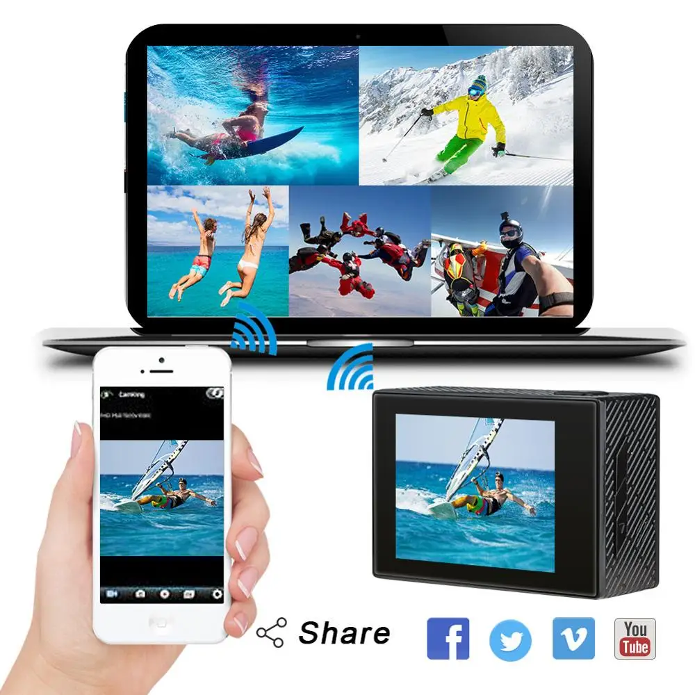 AKASO 4K 20MP Ультра HD Экшн камера Brave 4 2 ''WIFI EIS подводный водонепроницаемый пульт