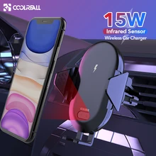 Coolreall 15 Вт автомобильное крепление Беспроводное зарядное устройство для iphone 11 pro Xs Xr X Автомобильный держатель для телефона Быстрая зарядка для HUAWEI P30 samsung S10 S9
