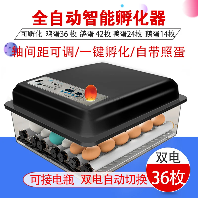 Incubator Small Household Full-automatic Intelligent Incubator Chicken Bird Duck Goose Mini Water Bed Incubator Egg Incubator - Цвет: Светло-зеленый