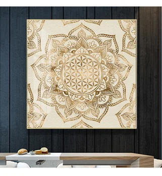 

Retro HD Abstract Posters And Prints Flower Mandala Canvas Painting For Living Room Cuadros Home Decoration Wall Picture