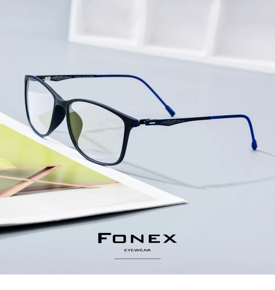 FONEX TR90 сплав Оптическое стекло es для мужчин полный квадратный близорукость по рецепту стекло для глаз es рамка корейские Безвинтовые очки 9854