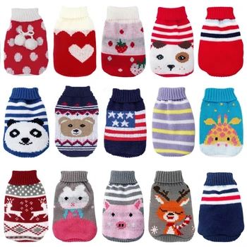 

Christmas Cartoon Dog Clothes Warm Cat Sweater For Small Dogs Sweater Pet Clothing Coat Knitting Crochet Cloth Jersey Perro 30S1