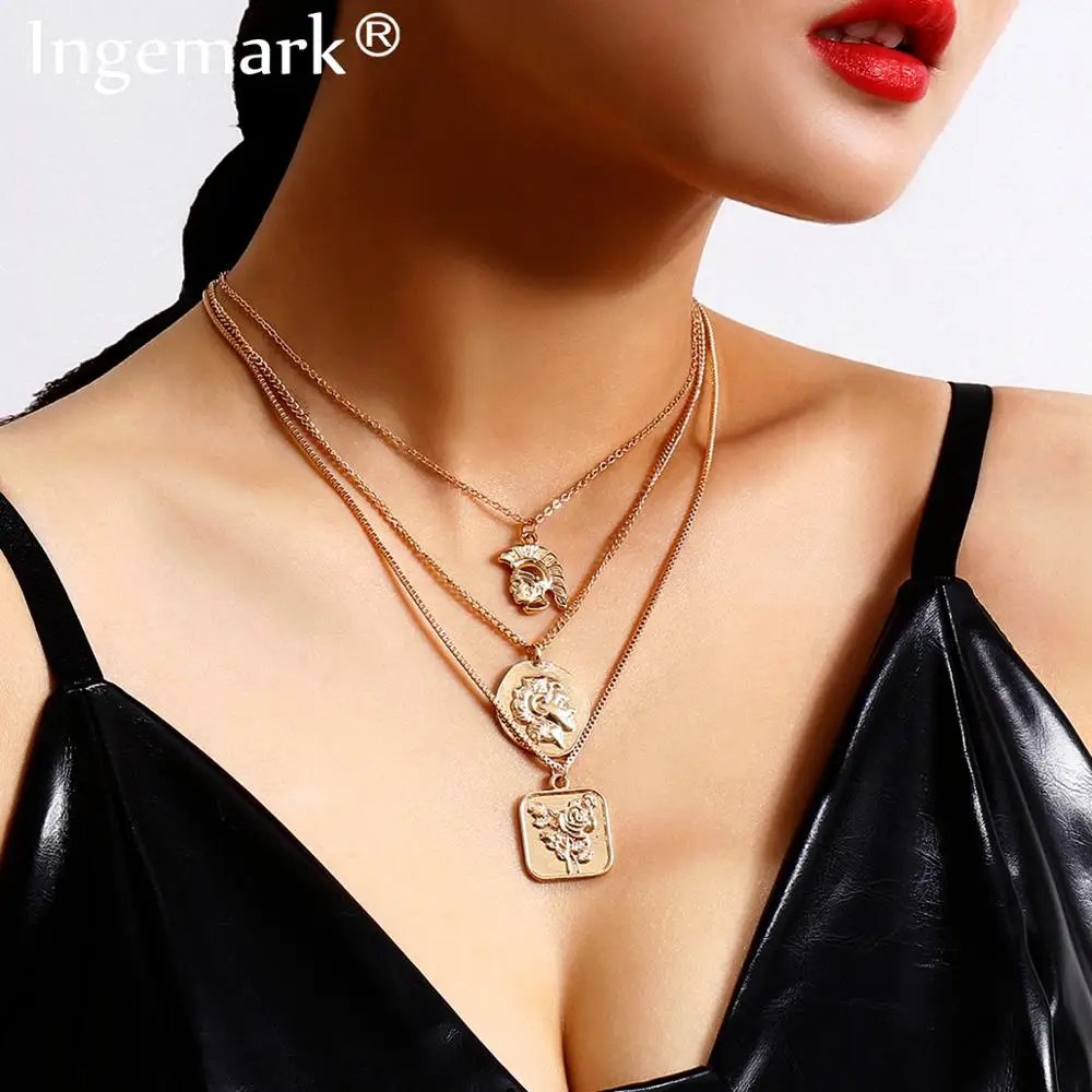 Чокер Ingemark с кулоном в виде монеты Фараона Женский украшение стиле панк