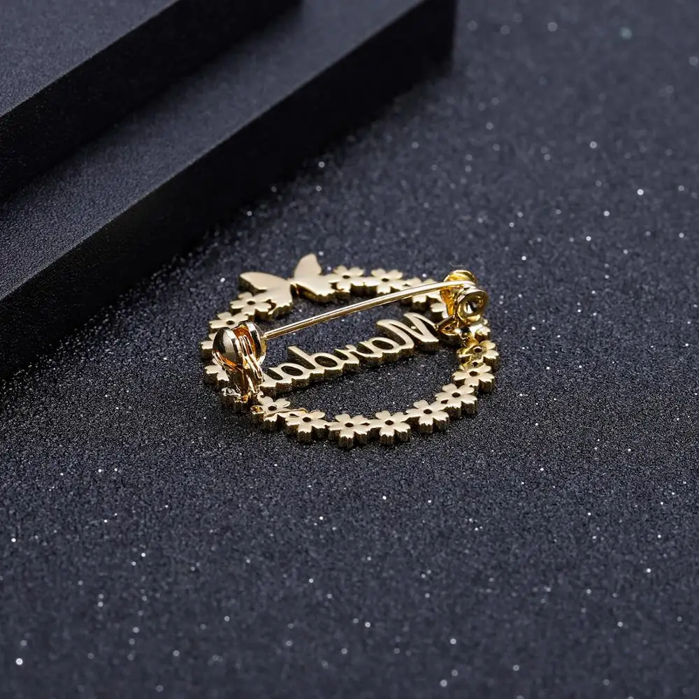 Персонализированные пользовательские Бабочки Имя Брошь Pin/Начальная буква