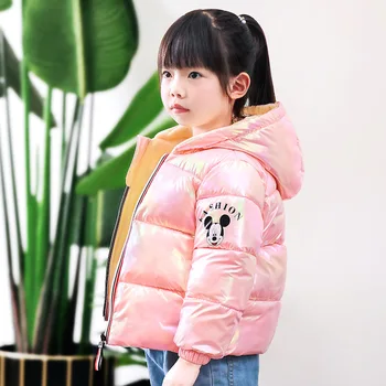 

Children Cotton Coat 2020 New Winter Kids Jacket Cartoon Fleece Cotton-Padded Clothes Bright Color Child Hooded Jacket 1-5Y