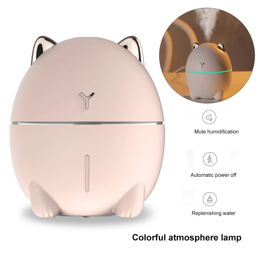 Humidificador USB Mini para el hogar y la Oficina, led silenciosos, atomizador, difusor de arma de lámpara, aceites esenciales, humidificador de aire, 200ml