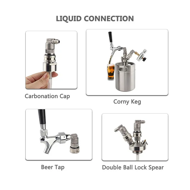 Set Connettori Ball Lock Per Homebrew - Acciaio Inox Per Birra Fatta In Casa - Foto 7