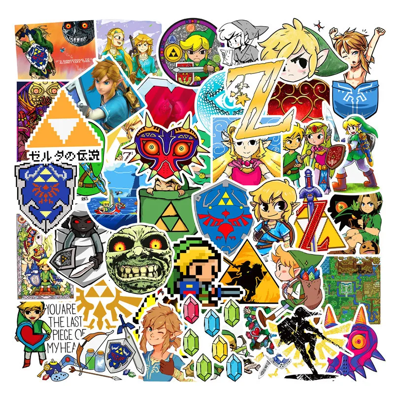 47 шт. Legend of Zelda аниме икона животные милые надписи Гитара Холодильник наклейки на велосипед подарки для детей в портфель для ноутбука F4