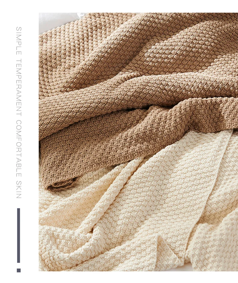 High Handmade quality cotton knit blanket, office&car rest blanket.Travel boarding blanket Christmas decoration blanket