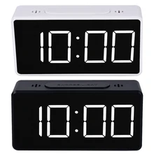 Цифровой зеркальный светодиодный дисплей будильник электронные часы с температурным календарем Настольный Будильник usb зарядка студенческие настольные часы