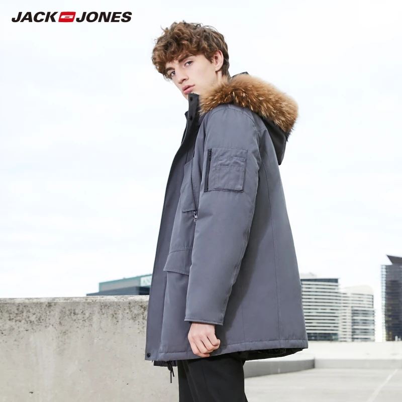 JackJones зимний мужской с капюшоном карго пуховик парка пальто мужская одежда 219312526