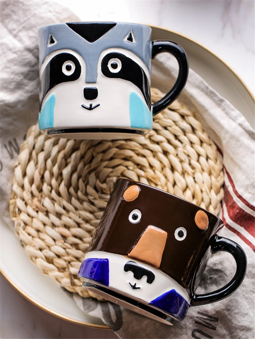 Креативная керамическая чашка с милыми рисунками для влюбленных, чашка для молока, чашка для кофе, кружка для офиса