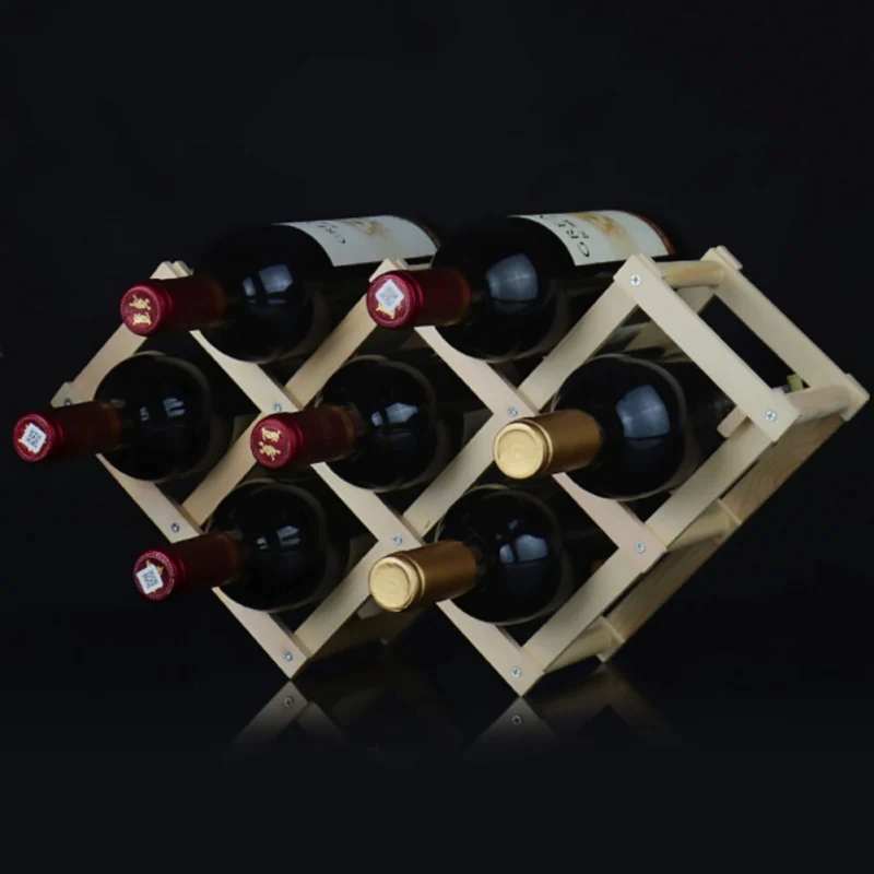 Новейший деревянный складной креативный деревянный держатель для бутылок, твердый стеллаж для виски, винный складной барный шкаф для кухни в выставочном зале